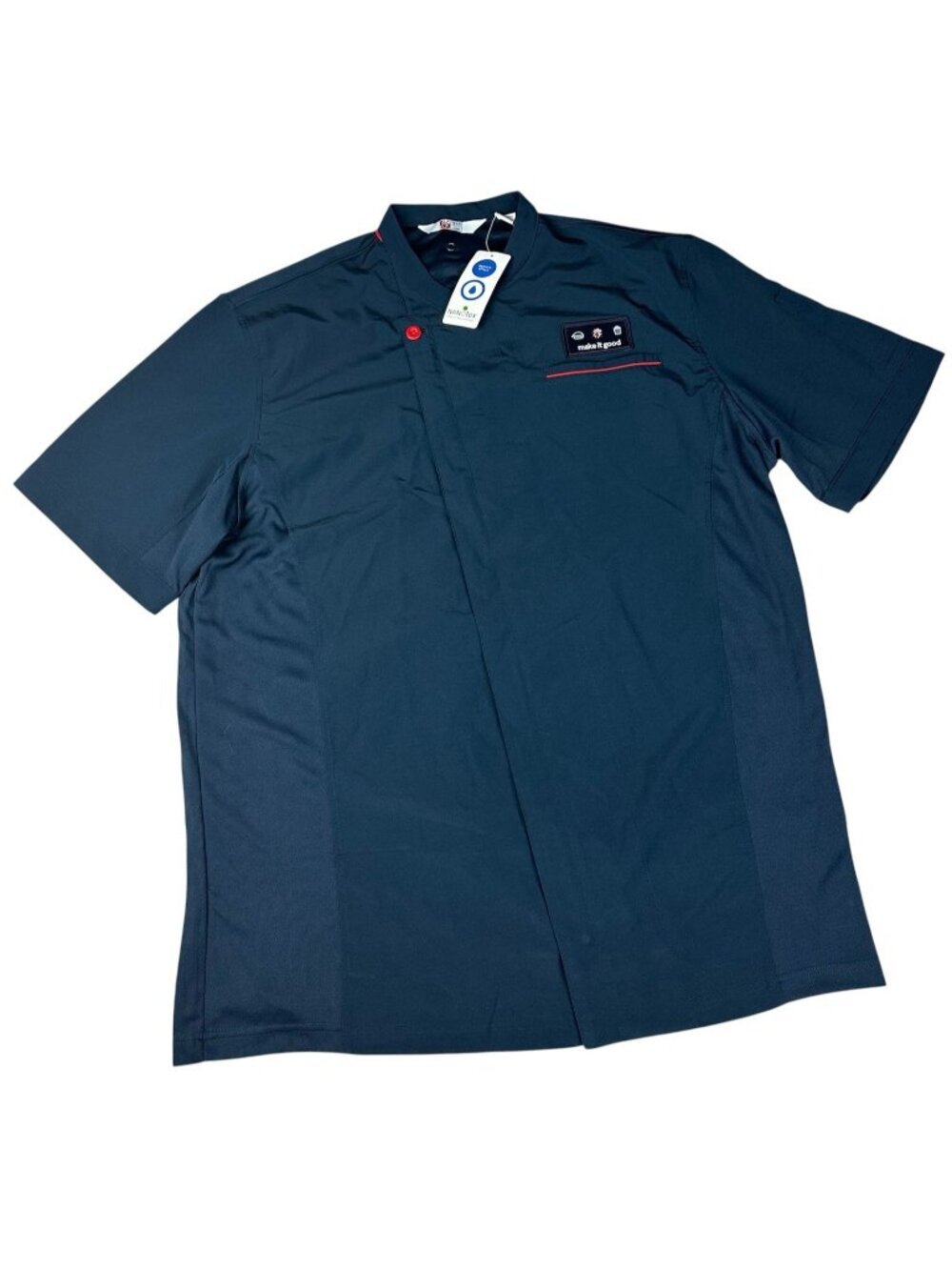 Chick Fil A Chef Coat Large Navy Blue "Make It Good" Employee Uniform Oobe New